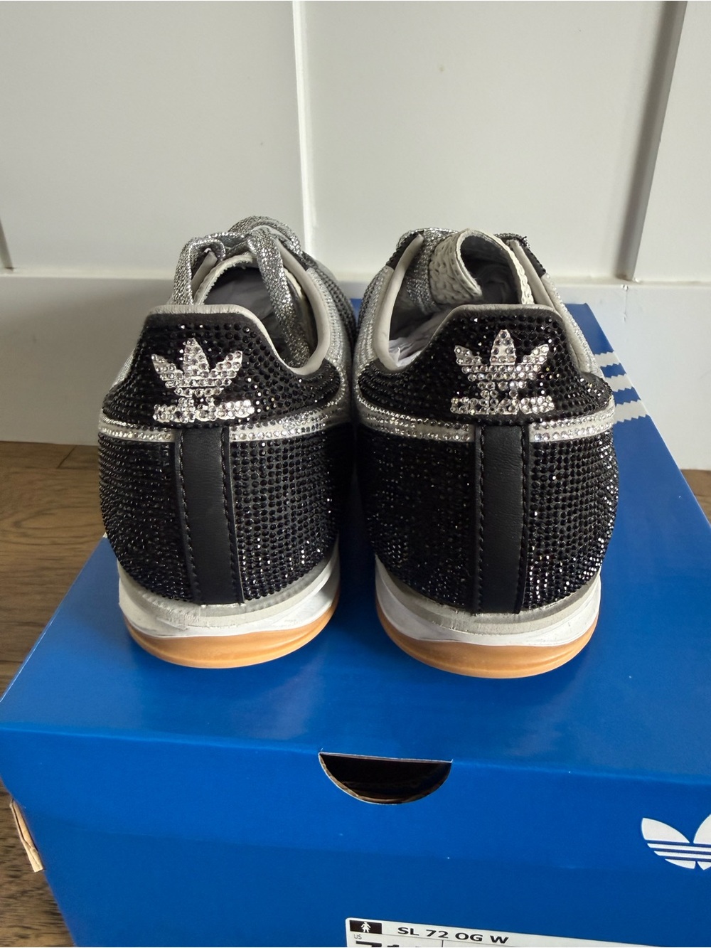 Adidas Originals SL 72 OG "Grey Two/Core Black/Ftwr White Rhinestone - Picture 9 of 11